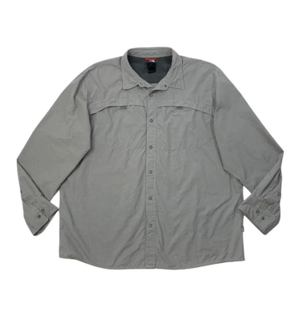 The North Face Shirt Mens XL Grey Performance Button Up Hiking Fishing Outdoor